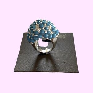 Daisy Fuentes Silver and Turquoise Cocktail Ring